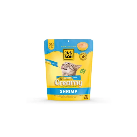 Delibon Creamy Karidesli Sıvı Kedi Ödülü 15 Gr 32'li Paket ürün görseli 1