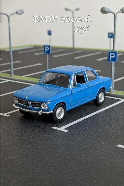 Mavi 1:36 Ölçek Die Cast Kapıları Açılır Lisanslı BMW 2002 Ti Oyuncak Metal Model Araba ürün görseli 1