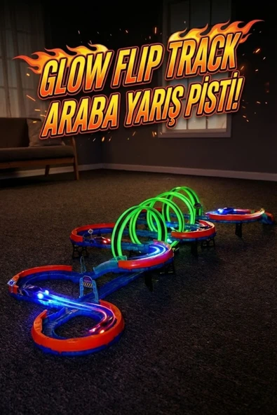 Glow Speed Track Parlayan Işıklı Yarış Pisti - 360 Derece Takla Atan Araba Oyun Seti (74 Parça) ürün görseli 1