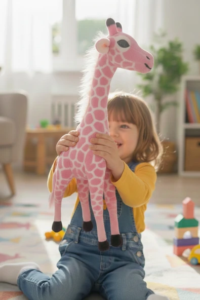 Büyük Boy Zürafa Peluş Oyuncak Dekoratif Peluş Çocuk Odası Oyuncağı 45 cm ürün görseli 1