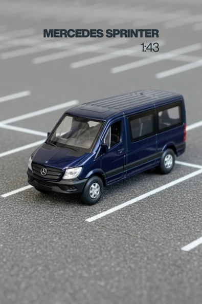 Beyaz 1:43 Ölçek Die Cast Kapıları Açılır Lisanslı Mercedes Sprinter Oyuncak Metal Model Araba ürün görseli 1