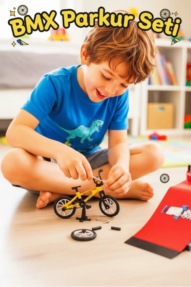 Parkurlu ve Sök Tak Aksesuarlı Mini BMX Bisiklet Oyun Seti 3+ Yaş ürün görseli 1