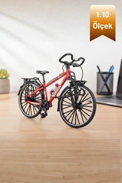 Kırmızı Yüksek Kaliteli Metal 1:10 Ölçek Koleksiyonluk Die Cast Model Bisiklet ürün görseli 1