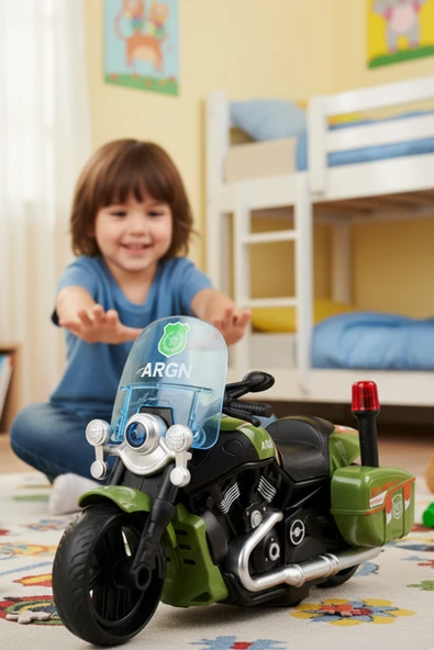 1 Adet Sürtmeli Oyuncak Güvenlik Motorsikleti 13.5 Cm ürün görseli 1