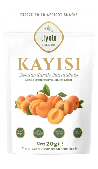 Liyola Freeze Dry Kayısı 20g, Dondurularak Kurutulmuş, Katkısız Premium Atıştırmalık ürün görseli 1