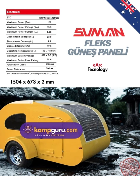 Sunman 175 Wp Flex Solar Panel -  Esnek Güneş Enerji Paneli - Resim 4