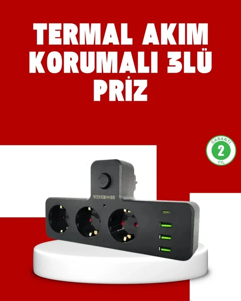 7 Portlu Çoklu Priz Usb Ve Type-c Girişli Akıllı Güç Ünitesi ürün görseli 1
