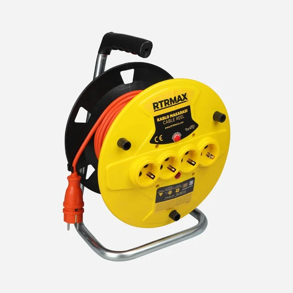 REM31535 Makaralı Uzatma Kablosu Açık Tip Termik Sigortalı 35 mt 3 x 1.5 mm ürün görseli 1