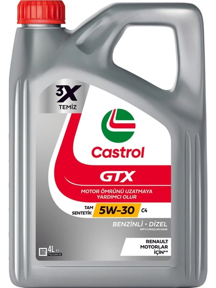 Castrol GTX 5W-30 C4 Tam Sentetik Motor Yağı  4 L 4 L ürün görseli 1