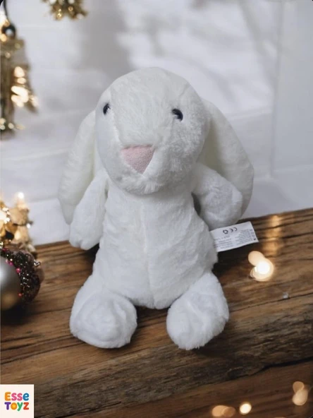 33 cm Beyaz Peluş Tavşan – Çocuklar İçin Sevimli Oyuncak ürün görseli 1