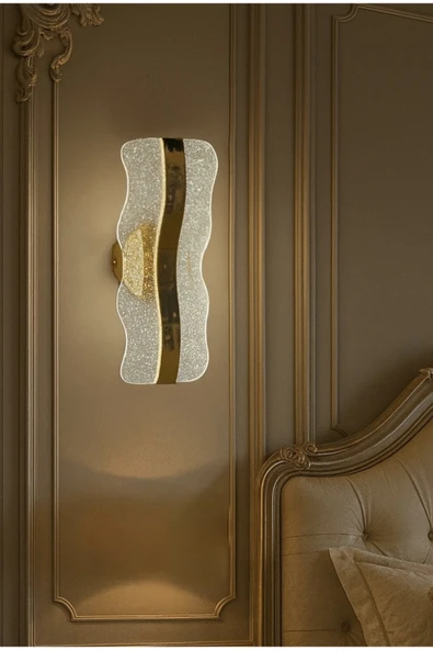 burenze Modern Luxury King Ledli Aplik Elektrikli Gold Sarı Gün Işığı ürün görseli 1