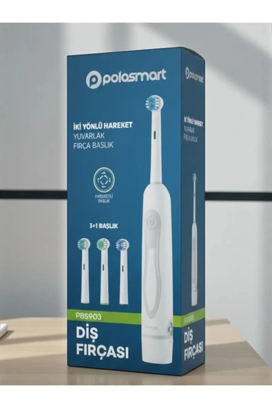 Ticimark PBS-903 Pilli Diş Fırçası 3+1 Başlık IPX5 Orta Sertlik-İki ürün görseli 1