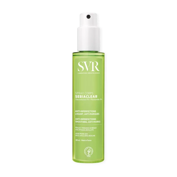 SVR Sebiaclear Spray Corps Cilt Düzensizlikleri ve Leke Görünümü Karşıtı, Pürüzsüzleştirici Vücut Spreyi150 ml ürün görseli 1