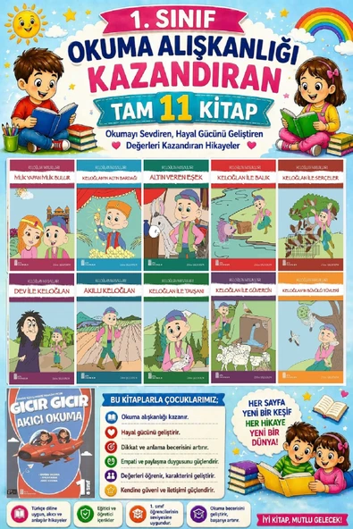 1. Sınıf Okuma Alışkanlığı Kazandıran Okumayı Sevdiren Tam 11 Kitap 5 ürün görseli 1