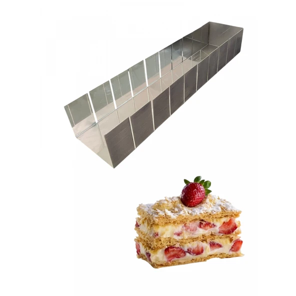 Dilimli Milföy Tavası 51x11 cm h:8 cm - PASLANMAZ ÇELİK KAZIYICI HEDİYE ürün görseli 1