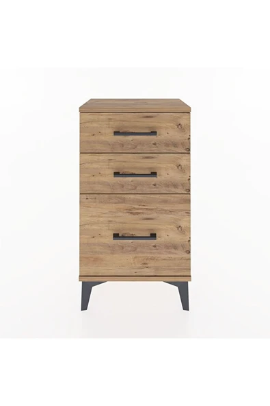 Dienni Arges Komodin 3 Çekmeceli 44x30x80 Çam-Çam ürün görseli 1