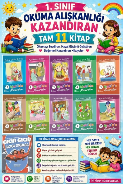 1. Sınıf Okuma Alışkanlığı Kazandıran Okumayı Sevdiren Tam 11 Kitap 6 ürün görseli 1