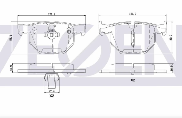 FREN BALATA ARKA BMW 5 SERISI (E60) 525 i 17.00mm 2003-2010-34216763044-34216791938-34216775678 ürün görseli 1
