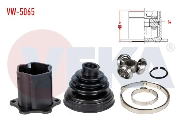 AKS KAFASI IÇ OTOMATIK GOLF5-JETTA-PASSAT-CADDY BJB-BKP-BKD 1.9-2.0 TDI 305400 1K0498103Q ürün görseli 1