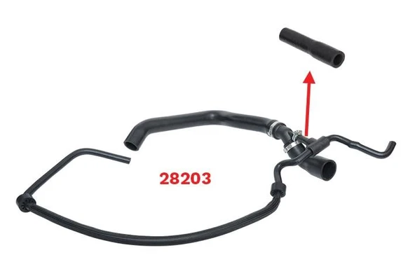 28203 RADYATÖR ÜST HORTUMDA KULLANILAN VW LT35=VOLT 2.5 TDI  2D0122101D ürün görseli 1