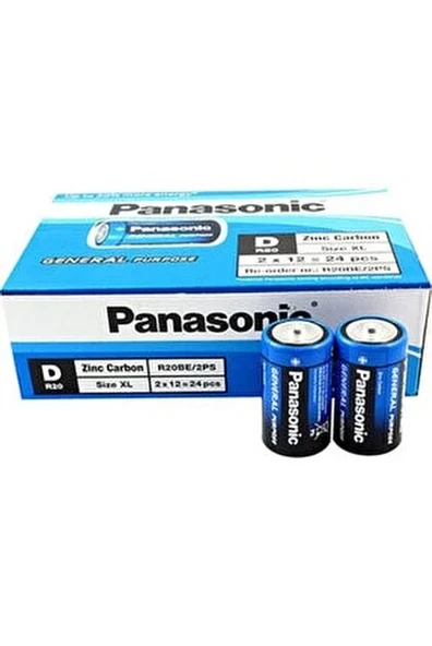 Panasonic Manganez Büyük Boy D Boy 24 Lü Pil Paket Fiyatı ürün görseli 1