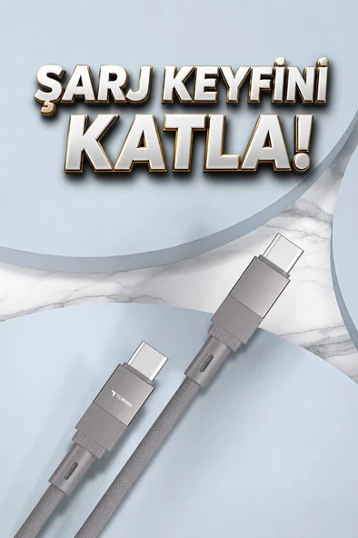 Şarj Kablosu Type-C to Type-C Data Kablo U18 Gri - Resim 4