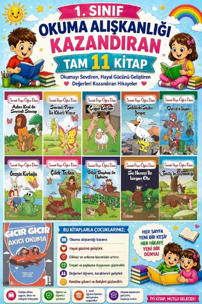 1. Sınıf Okuma Alışkanlığı Kazandıran Okumayı Sevdiren Tam 11 Kitap 9 ürün görseli 1