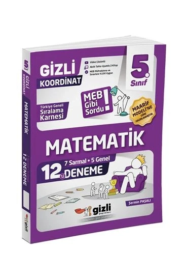 Gizli Yayınları 5. Sınıf Matematik 12'li Deneme-Meb Gibi Sordu ürün görseli 1