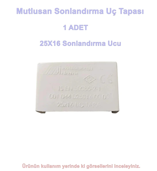 MUTLUSAN 25x16 Kablo Kanalı UÇ TAPA Sonlandırma Kapağı Plastik Beyaz ürün görseli 1
