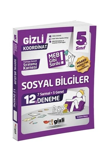 Gizli Yayınları 5. Sınıf Sosyal Bilgiler 12'li Deneme-Meb Gibi Sordu ürün görseli 1