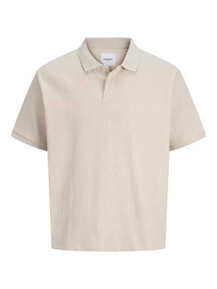 JJEHARRISON STRUCTURE POLO SS LN Moonbeam Moonbeam XL - Resim 4