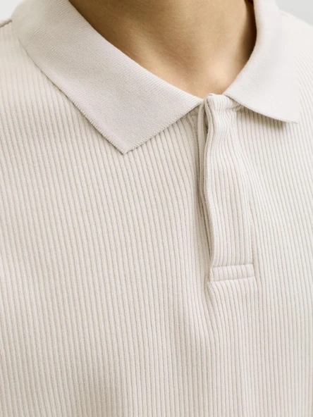JJEHARRISON STRUCTURE POLO SS LN Moonbeam Moonbeam XL - Resim 7