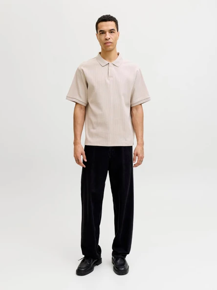 JJEHARRISON STRUCTURE POLO SS LN Moonbeam Moonbeam XL - Resim 2