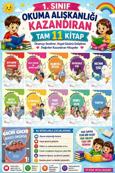 1. Sınıf Okuma Alışkanlığı Kazandıran Okumayı Sevdiren Tam 11 Kitap - 16 ürün görseli 1