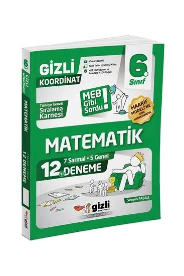 Gizli Yayınları 6. Sınıf Matematik 12'li Deneme-Meb Gibi Sordu ürün görseli 1