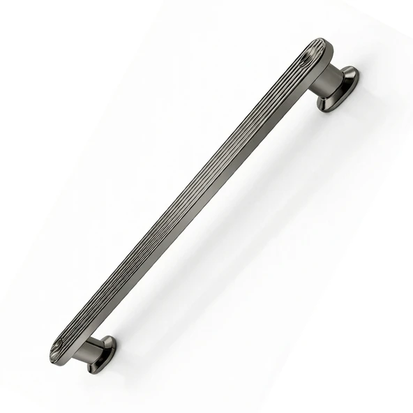 Özen Füme Çekmece Kulp (224 mm) Dolap Çekmece Gardrop Mobilya Füme Lüks Çizgili Kulp ürün görseli 1