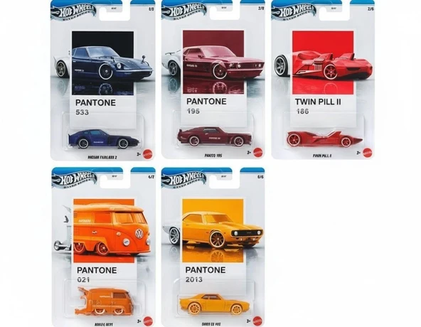 Hot Wheels Pantone Arabalar 5'li Set JKY47 ürün görseli 1