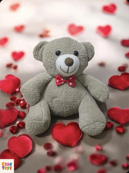 25 cm Gri Peluş Ayıcık – Yumuşak Dokulu, Sevimli ve Hediyeli ürün görseli 1