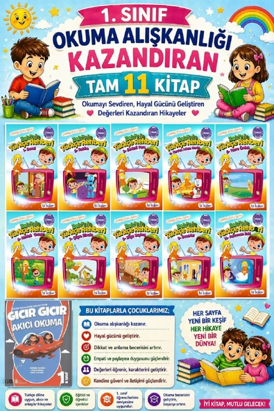 1. Sınıf Okuma Alışkanlığı Kazandıran Okumayı Sevdiren Tam 11 Kitap - 19 ürün görseli 1
