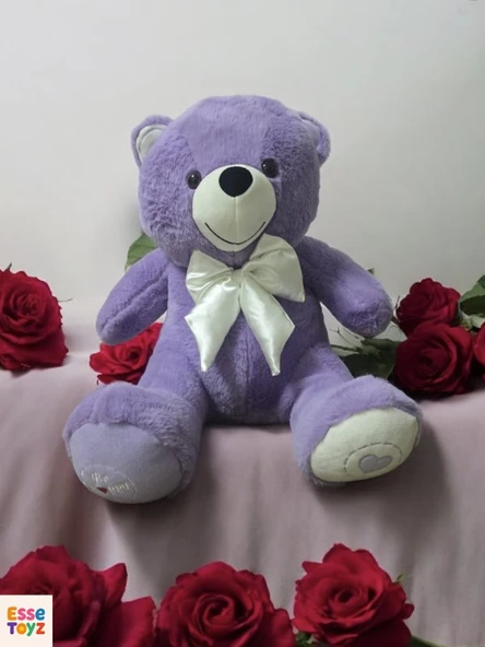 80 cm Mor Balım Ayısı Peluş Oyuncak – Büyük Boy, Yumuşak ve Sevimli Ayıcık ürün görseli 1