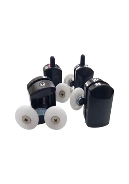 Filo Siyah Cam Duşakabin Tekerleği Çiftli Takım 8'Li Parça 25 MM ürün görseli 1