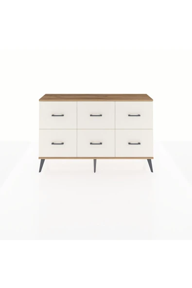 Dienni Arges Konsol 6 Çekmeceli 132x30x83 Çam-Çam/Aytaşı ürün görseli 1