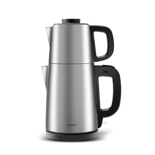 Karaca Tea Break 1650 W Çelik Demlikli Çay Makinesi - Inox Siyah ürün görseli 1
