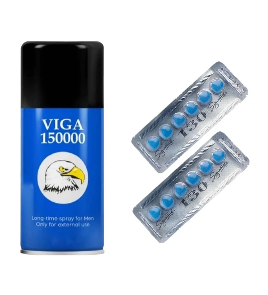 1 Kutu Super Viga 150000 Etkili ozel Mavi Sprey+Orjinal Mavi Cobra 130MG 6'lı x 2 Dizi Kobra vücut geliştirme takviye ve enerji takviyesi Tablet ürün görseli 1