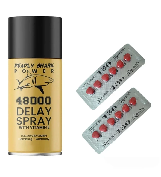 1 Kutu Deadly shark power 48000 Etkili ozel sprey+Orjinal kirmizi Cobra 130MG 6'lı x 2 Dizi Kobra vücut geliştirme takviye ve enerji takviyesi Tablet ürün görseli 1