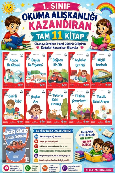 1. Sınıf Okuma Alışkanlığı Kazandıran Okumayı Sevdiren Tam 11 Kitap - 23 ürün görseli 1