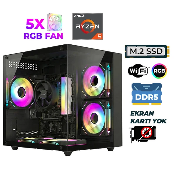 Xaser Raze X20 Ryzen 5 7600 32GB DDR5 Ram 1TB M.2 NVMe SSD Hazır Tavsiye Sistem ürün görseli 1
