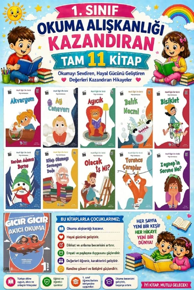1. Sınıf Okuma Alışkanlığı Kazandıran Okumayı Sevdiren Tam 11 Kitap - 24 ürün görseli 1