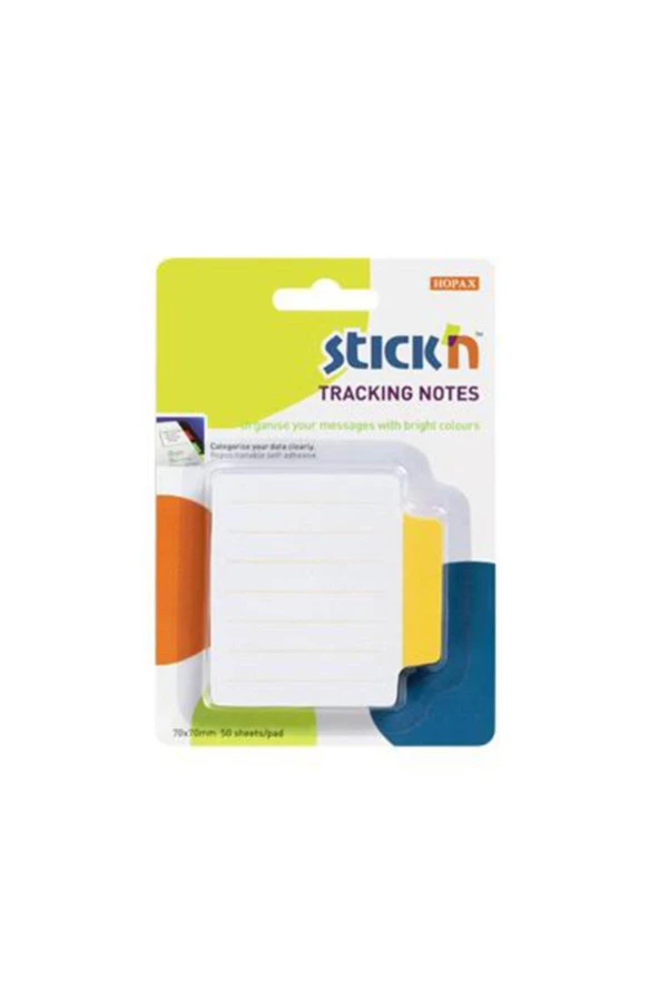 Hopax Stickn Yapışkanlı Not Kağıdı Çizgili Sep. 50 Yaprak 70x70 Mm Beyaz Sarı ürün görseli 1