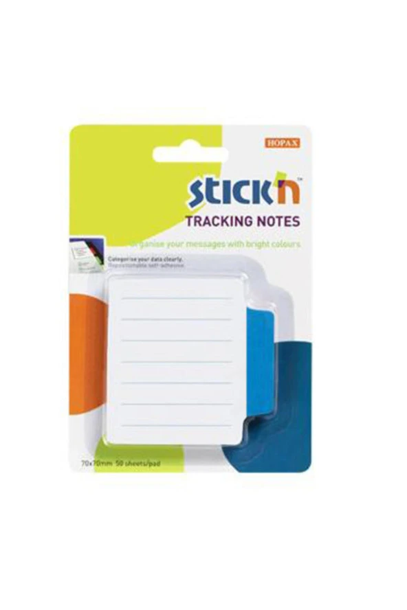 Hopax Stickn Yapışkanlı Not Kağıdı Çizgili Sep. 50 Yaprak 70x70 Mm Beyaz Mavi ürün görseli 1